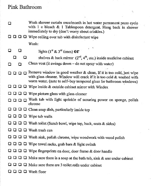 Cleaning the Bathroom Instructions Cleaning the Bathroom Instructions